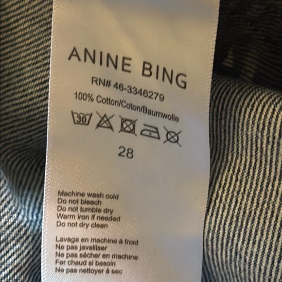 Anine Bing sz 28 jeans rise 11”, 31” inseam jeans Blue Denim Jeans great cond - Picture 6 of 8